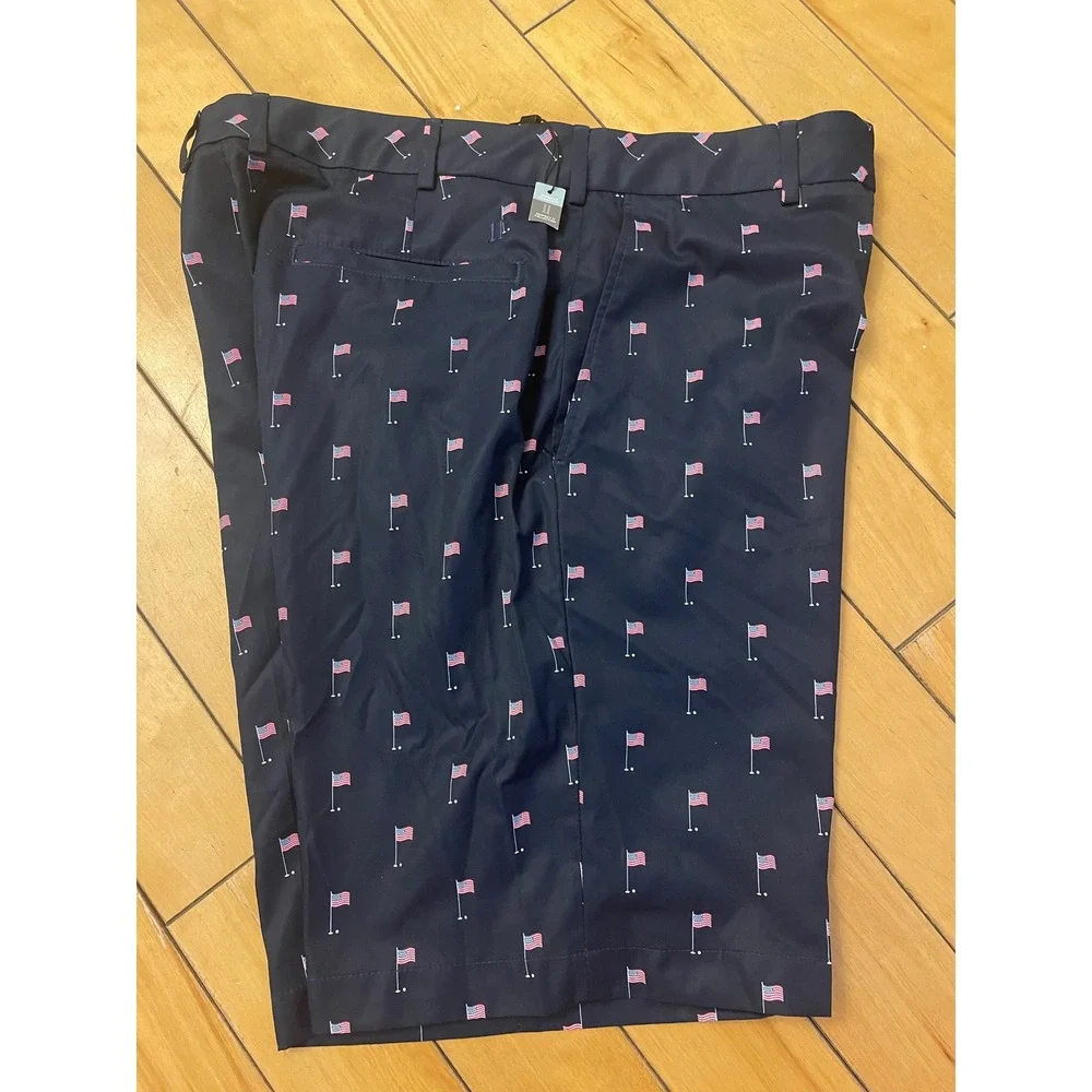 Walter Hagen Mens Golf Shorts Navy American Flag Perfect 11 W35 10in Inseam NWT - Picture 6 of 10